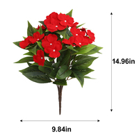 Buket Bunga Hydrangea Merah Buatan, Bunga Palsu untuk Dekorasi Pernikahan, Dekorasi Rumah, Rangkaian Bunga, Grosir