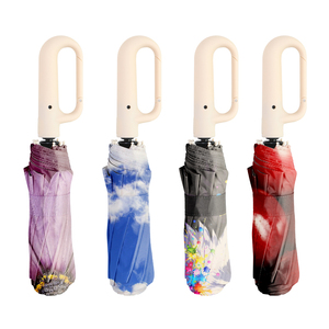Parapluie pliant anti-vent mains libres à poignée inversée en C pour voiture, usage quotidien, vente en gros - Product Image 4