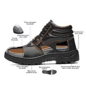 Wejump Leather Work Shoes CE Approved Cheap Men sport waterproof Construction China Safety Shoes