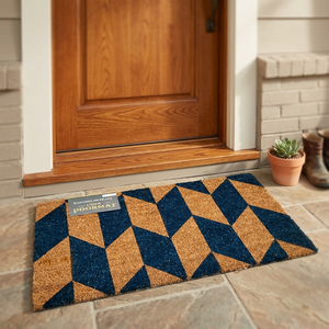 Alfombra de Entrada Moderna con Diseño Geométrico de Rompecabezas, Rectangular, Lavable a Máquina, Antideslizante para Exteriores con Respaldo de Goma - Product Image 1