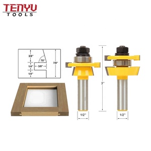 Fraises de porte en <span class=keywords><strong>carbure</strong></span> de tungstène 1/2, <span class=keywords><strong>prix</strong></span> d'usine, pour le travail du bois, 2 pièces - Product Image 1