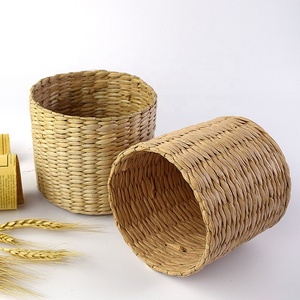 Pure Handwoven <strong>Basket</strong> Decorative Straw Knitting Creative Green Lotus Succulent <strong>Flower</strong> Pot <strong>Flower</strong> <strong>Basket</strong> Pastoral Style - Product Image 2