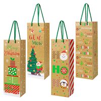 12 sacs cadeaux en papier kraft pour bouteilles de vin de Noël avec poignée, emballage pour champagne, emballage cadeau de fête