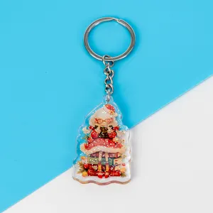 Porte-clés en acrylique personnalisé idées de cadeaux de Noël pour les amis Yakelike faire breloque en acrylique porte-clés transparent