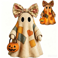 Lampe fantôme vintage éclairée XMW avec lanterne citrouille, figurine décorative rustique d'Halloween pour cheminée et porche