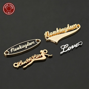 JACK FANG Metal 3D Embossed Logo Label Custom Brand <b>Name</b> <b>Tag</b> for Garment Rectangle Shape Gold Silver Color Laser Cut - Product Image 4