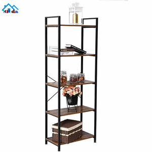 Estantería Vintage <span class=keywords><strong>de</strong></span> 5 Niveles, Librería Rústica <span class=keywords><strong>de</strong></span> <span class=keywords><strong>Madera</strong></span> <span class=keywords><strong>y</strong></span> Metal, Estante <span class=keywords><strong>de</strong></span> Exhibición - Product Image 6