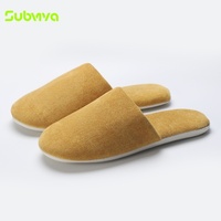 Chaussons d'hôtel jetables de luxe pour chambre d'hôtes, semelle en toile chenille, sac de rangement à cordon, chaussons d'hôtel pour commodités
