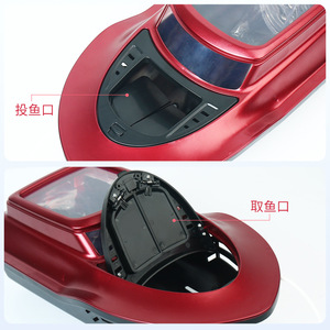 Bateau de pêche Stream Lure rouge et noir avec laisse, panier à poissons polyvalent, seau à poissons vivants - Product Image 3