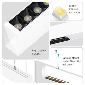Aluminum <b>LED</b> Shop Linear <b>Ceiling</b> Pendant Lighting Fixture 45W AC100-265V Office <b>Light</b> Suspended <b>LED</b> Linear Pendant <b>Lights</b> - Product Image 5