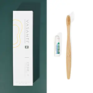 Customized Disposable Eco Friendly Hotel Amenities Dental Kit Hotel Toothbrush With Toothpaste Travel Set