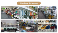 Chaise de salle à manger en plastique empilable moderne et durable, chaise en plastique bon marché d'usine avec dossier et assise creux pour salon intérieur et extérieur