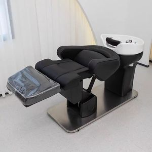Fauteuil de lavage électrique réglable fabriqué en usine pour salons de coiffure et barbiers – Lit de lavage rotatif pratique - Product Image 5