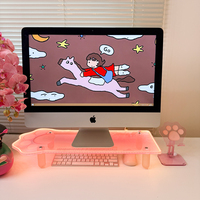 LELIO Support de Moniteur en Acrylique Patte de Chat à Prix Attrayant avec Compartiment de Rangement, Bande de Charge Stable et Ergonomique pour Bureau