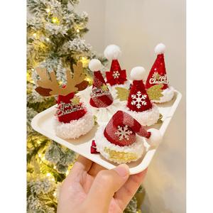 Lindo tocado de Navidad sombrero de Navidad horquilla Clip lateral horquilla dulce asta de ciervo pequeño Clip regalo de Navidad - Product Image 1