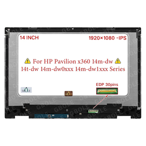 Mới cho <span class=keywords><strong>HP</strong></span> <span class=keywords><strong>Pavilion</strong></span> x360 14-dw 14m-dw 14t-dw loạt 14m-dw0013dx 14m-dw1023dx máy tính xách tay LCD cảm ứng màn hình hiển thị lắp ráp - Product Image 2