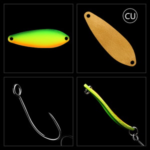 Señuelo <span class=keywords><strong>de</strong></span> Pesca en Forma <span class=keywords><strong>de</strong></span> Hoja <span class=keywords><strong>de</strong></span> Sauce <span class=keywords><strong>de</strong></span> 2.5g/3.5g, Señuelo Giratorio <span class=keywords><strong>de</strong></span> Cobre Luminoso UV para Pesca en Agua Dulce, <span class=keywords><strong>Trucha</strong></span> - Product Image 4