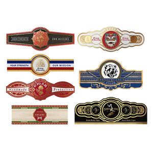 Étiquettes de cigares personnalisées de luxe de haute qualité, embossage, étiquettes de bague de cigare, autocollant avec logo - Product Image 3