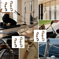 ZHUOWANG Mousqueton double en acier inoxydable, porte-clés, clip, boucle à ressort 80mm