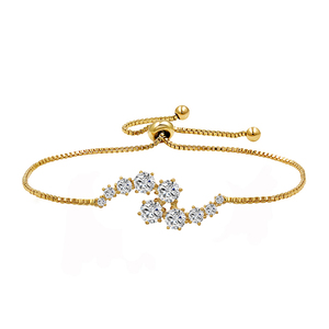 Semplice lustro <span class=keywords><strong>E</strong></span> moda alla moda bracciale placcato in oro con zircone geometrico rame <span class=keywords><strong>E</strong></span> fascino ottone realizzato principalmente in lega di zinco - Product Image 2