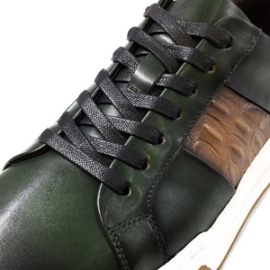 Zapatos Deportivos de Dos Tonos, de Cuero Vacuno Genuino, para Hombre, con Logotipo Personalizado, Hechos a Mano, con Cordones, Transpirables, para Caminar, para Bodas, Otoño - Product Image 4