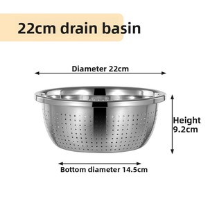 Passoire microporeuse en acier inoxydable avec bols mélangeurs, bols à <span class=keywords><strong>salade</strong></span> empilables épaissis pour la préparation, la cuisson et le service des aliments - Product Image 6