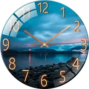Livraison directe Horloge murale en verre trempé personnalisée pour salon chambre à coucher Horloge à quartz moderne silencieuse créative Montre murale silencieuse