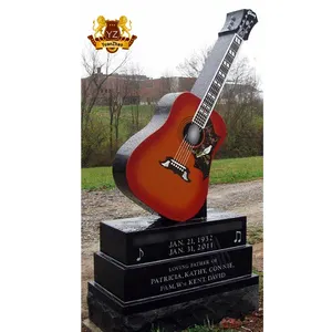 Pedra de cabeça de granito para guitarra, venda por atacado personalizada pedra de cabeça pedra natural de granito preto