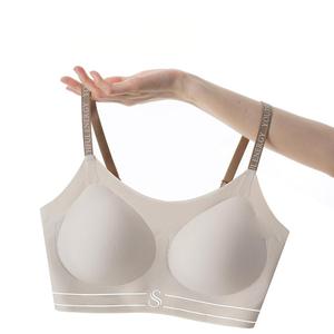 Soutien-gorge push-up d'été Ultra-mince sans fil pour femmes coupe sans course sens français sucette solide doux sans couture soutien-gorge respirant - Product Image 3