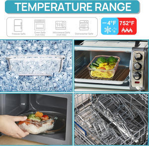 5 gói 22oz cao Borosilicate thủy tinh lưu trữ container PP có nắp đậy + Silicone con dấu kín bữa ăn chuẩn bị thực phẩm container Bộ lò vi sóng - Product Image 6