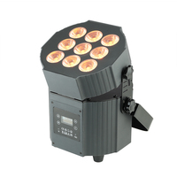 Projecteur LED étanche LEAHUA à batterie RGBWAUV sans fil DMX 9*12W 6-en-1 IP pour extérieur, scène et événements, avec flight case rechargeable