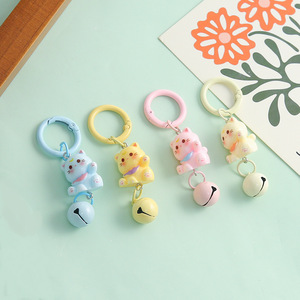 Đầy Màu Sắc Phim Hoạt Hình Mèo Con Nhựa Handmade <span class=keywords><strong>Keychain</strong></span> Chuông Phụ Kiện Mùa Xuân Clip Dễ Thương Mặt Dây Chuyền Cho Cô Gái Của Túi Bao Bì Trang Trí - Product Image 4