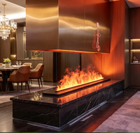 Cheminée à vapeur d'eau sans flamme 3D en acier design moderne, humidification pour la décoration de la maison, utilisation en hôtel et villa, garantie 5 ans