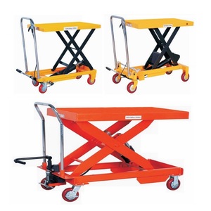 Carro Elevador Móvil Plegable de Acero de Cuatro Ruedas con Capacidad de 500 kg, <span class=keywords><strong>Plataforma</strong></span> Elevadora Hidráulica Manual Tipo Tijera para Uso Industrial - Product Image 1