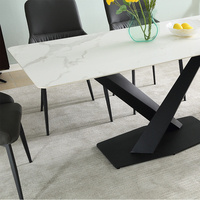 Ensemble de table à manger de luxe, en pierre de taille moyenne, italien et moderne, pour cuisine, salle à manger, FD0015