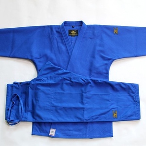 Logo anteriore ricamato per abbigliamento da arti marziali uniforme professionale blu Judo bianco personalizzato per studenti universitari concorrenti - Product Image 1