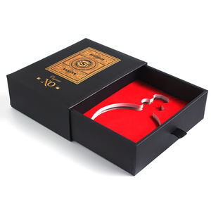 Custom Black Luxury Packaging Gift Champagne Alcohol Gift Box Bottle Cellophane Cardboard Red Wine Box Packaging