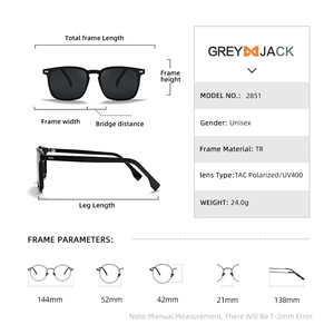 Gafas de Sol Polarizadas Unisex, Montura Negra TR90, Lentes TAC, Protección UV400, para Viajes, Conducción y Uso Diario - Product Image 4