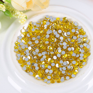 Strass en verre cristal à dos plat ronds 2D bleus scintillants pour décoration d'ongles, accessoires DIY, vente en gros - Product Image 3