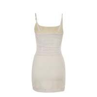 Nouvel ensemble jupe et haut camisole élégant et décontracté pour femme, col carré, orné de fleurs et de strass, collection été, modèle ODM
