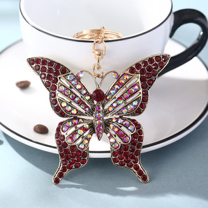 Llavero Creativo de Estilo Europeo Americano con Cristales de Estrás y Mariposa, Colgante para Bolso, Cartera, Llavero para Mujeres y Niñas - Product Image 3
