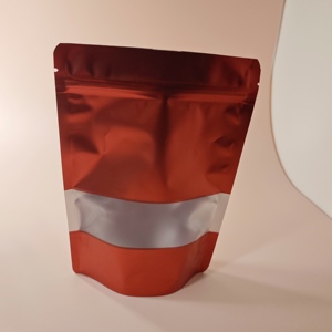 Matte kim loại màu hồng mờ cửa sổ hiển thị PE Nắp kéo <span class=keywords><strong>Ziplock</strong></span> túi nhựa đứng lên Túi <span class=keywords><strong>Ziplock</strong></span> với cửa sổ - Product Image 5