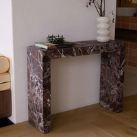Table console rectangulaire en marbre Calacatta Viola naturel KUMUSI pour salon, décoration de meubles d'hôtel