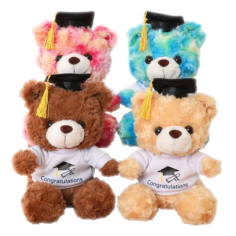 Güzel Dr. ayı peluş oyuncak dolması yumuşak renkli Kawaii oyuncak ayı hayvan bebekler doğum günü mezuniyet hediyeleri oyuncak ayılar