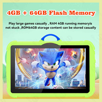 VOCCA Tablet Edukasi Warna-warni Baru 7-Inci HD Quad Core Android 15 8G+128GB Kamera 5MP Wi-Fi USB-C untuk Anak-anak Bermain Game
