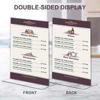 Moderne 5X7 Pouces 2mm Usine Acrylique Léger Écologique Pliable Côté Insert Signe Titulaire pour Menus Bureaux d'Affaires