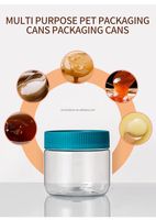 Bouteilles en plastique transparent de qualité alimentaire 250 ml 500 ml avec bouchon à vis, pots en plastique hermétiques, conteneurs de stockage en PET pour l'emballage des condiments