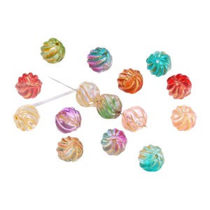 Lampwork Glass Watermelon Shaped Loose <b>Beads</b> With Gold Outline For Bracelet Making 8mm Round Crystal Jewelry Accessories - Product Image 5