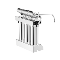 Filtre à eau sous-évier 5 étapes en acier inoxydable 304, purificateur à ultrafiltration domestique autonettoyant, débit de 75 GPD, manuel
