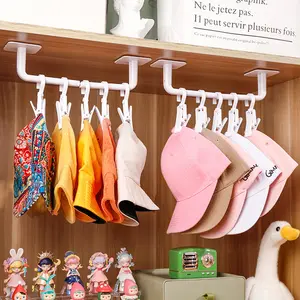 DS3033 No Drilling Hat Holder For Door Closet Office Hat Hanger Storage Baseball Cap Organizer Adhesive Hat Hooks For Wall